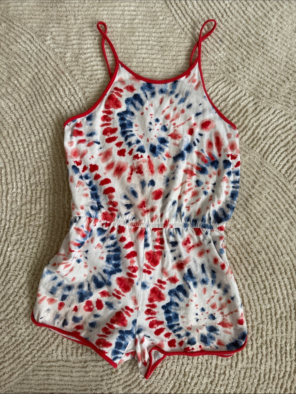 jumping beans Red and Blue Tie-Dye Romper